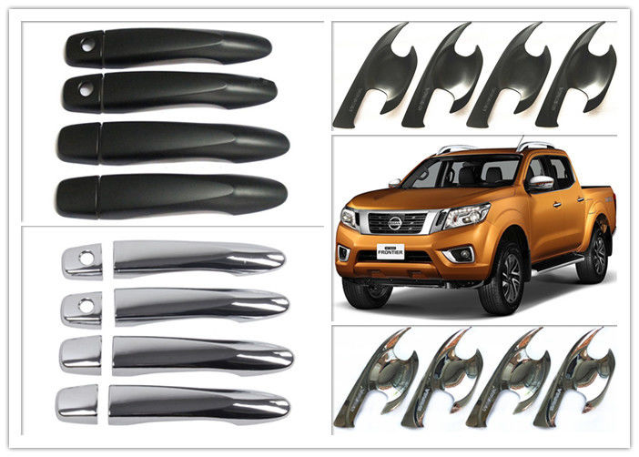 NISSAN Navara NP300 2015 Frontier Side Door Handle Inserts and Covers , Black and Chrome